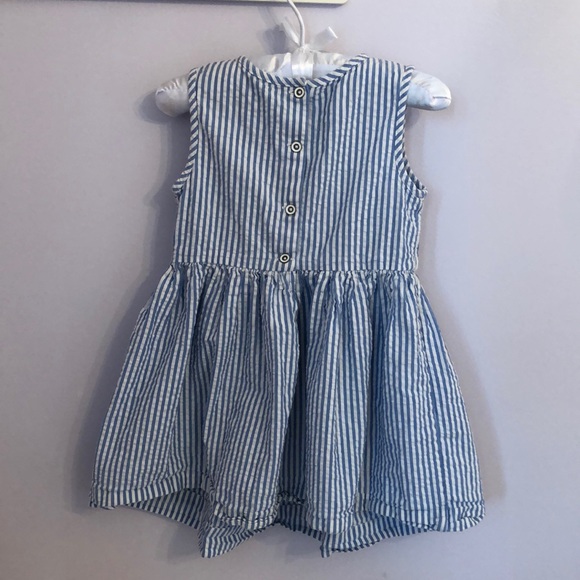 Blue Tommy Hilfigure seersucker dress - size 3 - Picture 2 of 5
